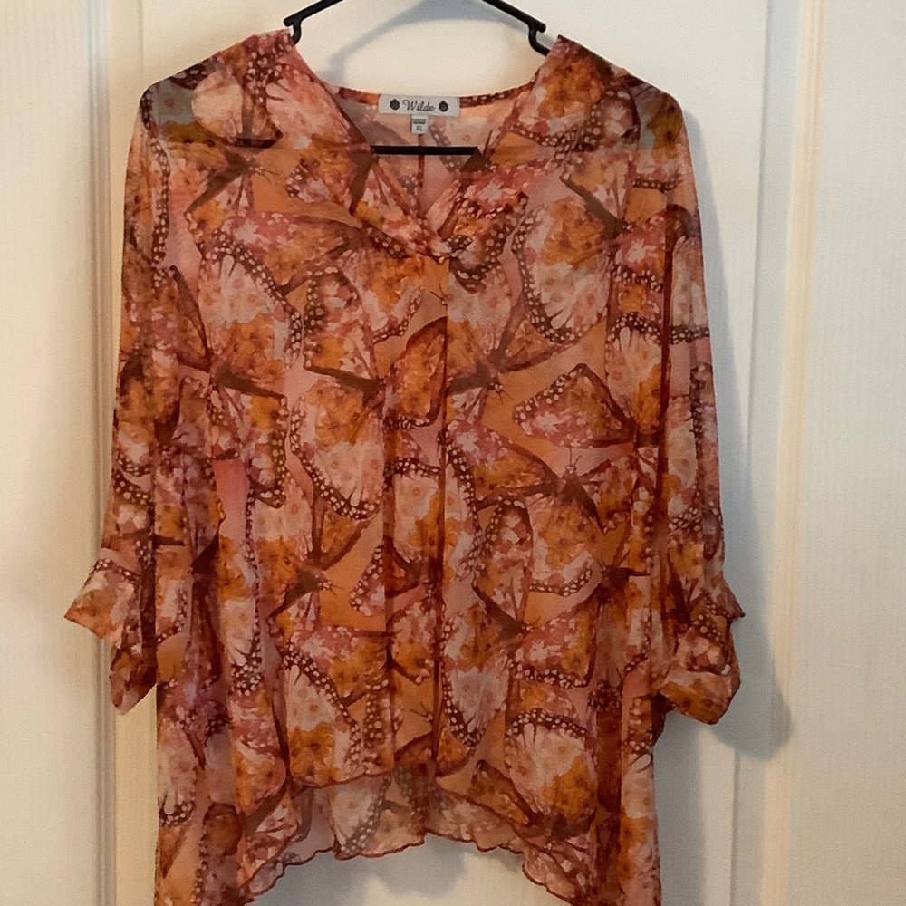 Style & Co. Multicolor Sheer Blouse